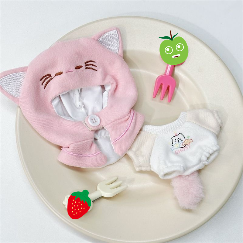 Korean Girl Lifestyle - 10cm 면 인형 꼬리가 있는 고양이