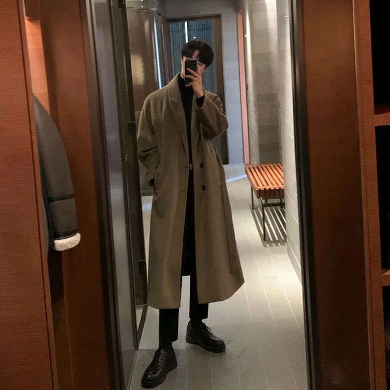 한국 스타일 남성용 루즈핏 캐주얼 싱글 브레스티드 오버 - Korean Girl Lifestyle 리뷰 및 가격