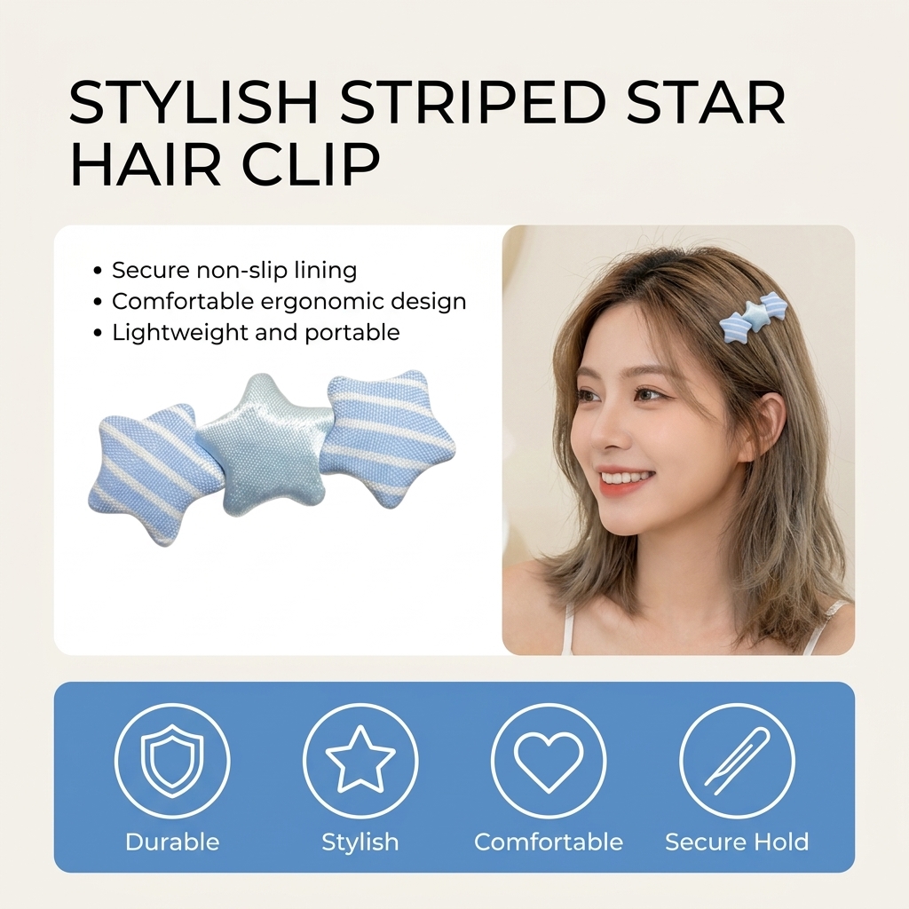 여성용 귀여운 별 모양 헤어 클립 한국 스타일 패브릭  - Korean Girl Lifestyle 리뷰 및 가격