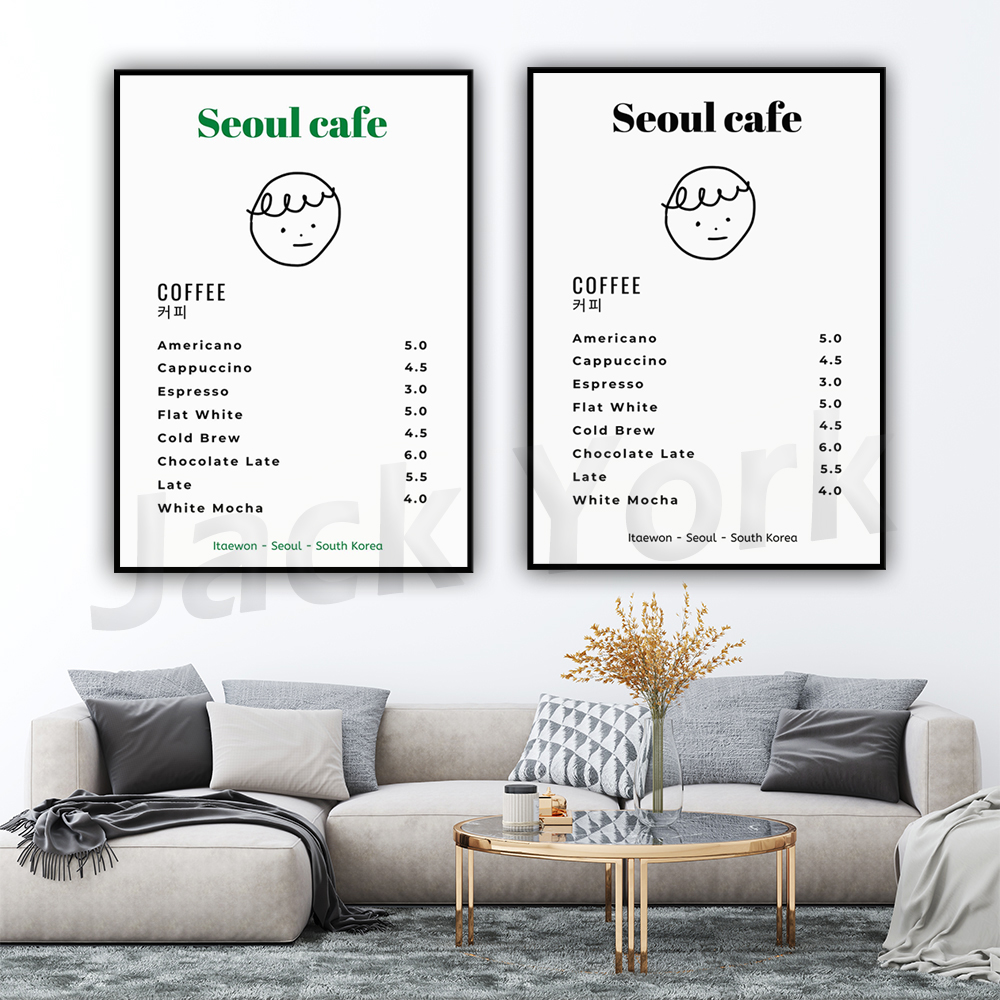 서울 카페 프린트 월 아트 프린트 한국 포스터, 도시  - South Korea Lifestyle 리뷰 및 가격
